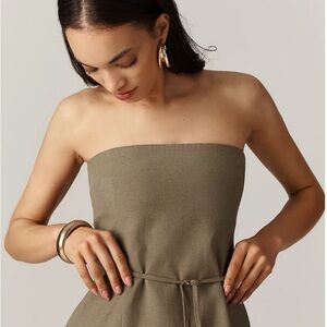 NWT Anthropologie X 4th & Reckless Tally Strapless Tie Waist Top ✨🤍